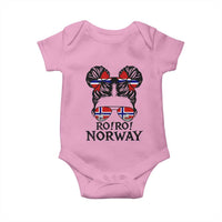 Ro Ro Norwegian Viking Ship Baby Onesie Norway Flag Messy Bun Girl