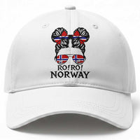 Ro Ro Norwegian Viking Ship Baseball Cap Norway Flag Messy Bun Girl