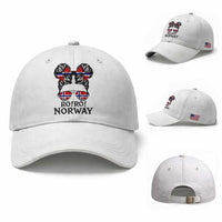 Ro Ro Norwegian Viking Ship Baseball Cap Norway Flag Messy Bun Girl