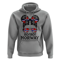 Ro Ro Norwegian Viking Ship Hoodie Norway Flag Messy Bun Girl
