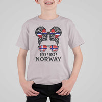 Ro Ro Norwegian Viking Ship T Shirt For Kid Norway Flag Messy Bun Girl