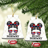 Ro Ro Norwegian Viking Ship Ceramic Ornament Norway Flag Messy Bun Girl