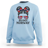 Ro Ro Norwegian Viking Ship Sweatshirt Norway Flag Messy Bun Girl