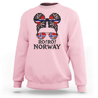 Ro Ro Norwegian Viking Ship Sweatshirt Norway Flag Messy Bun Girl