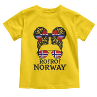 Ro Ro Norwegian Viking Ship Toddler T Shirt Norway Flag Messy Bun Girl