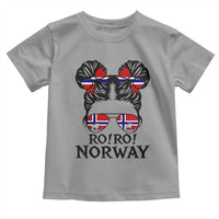 Ro Ro Norwegian Viking Ship Toddler T Shirt Norway Flag Messy Bun Girl