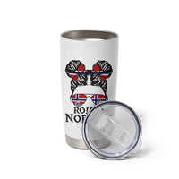 Ro Ro Norwegian Viking Ship Tumbler Cup Norway Flag Messy Bun Girl