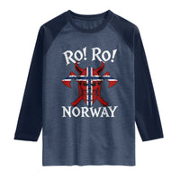 Ro Ro Norwegian Viking Blood Skull Norway Flag Pride Raglan Shirt