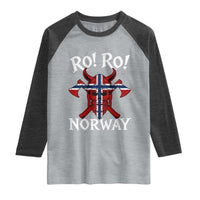Ro Ro Norwegian Viking Blood Skull Norway Flag Pride Raglan Shirt