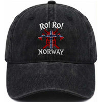 Ro Ro Norwegian Viking Blood Skull Norway Flag Pride Washed Cotton Baseball Cap