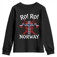 Ro Ro Norwegian Viking Blood Skull Norway Flag Pride Youth Sweatshirt