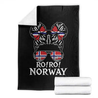 Ro Ro Norwegian Viking Ship Messy Bun Girl Throw Blanket