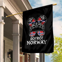 Ro Ro Norwegian Viking Ship Messy Bun Girl Garden Flag