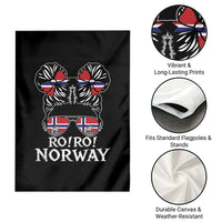 Ro Ro Norwegian Viking Ship Messy Bun Girl Garden Flag