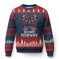 Ro Ro Norwegian Viking Ship Messy Bun Girl Ugly Christmas Sweater