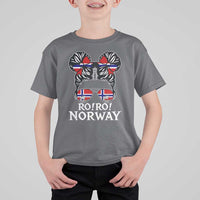 Ro Ro Norwegian Viking Ship Messy Bun Girl T Shirt For Kid