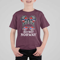 Ro Ro Norwegian Viking Ship Messy Bun Girl T Shirt For Kid
