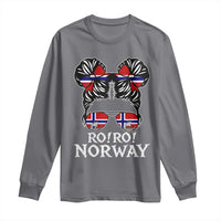 Ro Ro Norwegian Viking Ship Messy Bun Girl Long Sleeve Shirt