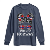 Ro Ro Norwegian Viking Ship Messy Bun Girl Long Sleeve Shirt