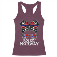 Ro Ro Norwegian Viking Ship Messy Bun Girl Racerback Tank Top