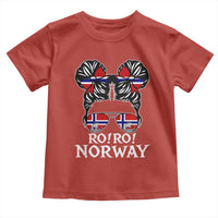 Ro Ro Norwegian Viking Ship Messy Bun Girl Toddler T Shirt