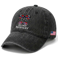 Ro Ro Norwegian Viking Ship Messy Bun Girl Washed Cotton Baseball Cap