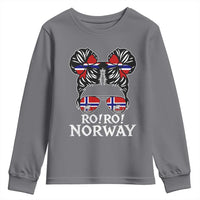 Ro Ro Norwegian Viking Ship Messy Bun Girl Youth Sweatshirt