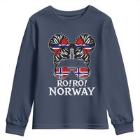 Ro Ro Norwegian Viking Ship Messy Bun Girl Youth Sweatshirt