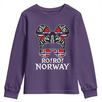 Ro Ro Norwegian Viking Ship Messy Bun Girl Youth Sweatshirt