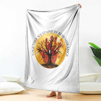 MMIW Red Hand Indigenous Native American Throw Blanket Together We Stand In Remembrance - Wonder Print Shop