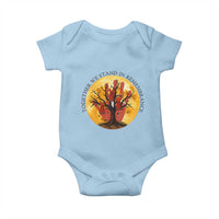 MMIW Red Hand Indigenous Native American Baby Onesie Together We Stand In Remembrance - Wonder Print Shop