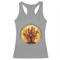 MMIW Red Hand Indigenous Native American Racerback Tank Top Together We Stand In Remembrance - Wonder Print Shop