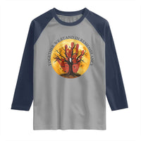 MMIW Red Hand Indigenous Native American Raglan Shirt Together We Stand In Remembrance - Wonder Print Shop