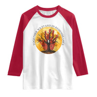 MMIW Red Hand Indigenous Native American Raglan Shirt Together We Stand In Remembrance - Wonder Print Shop