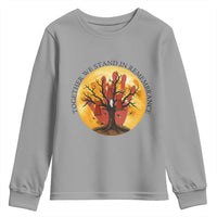 MMIW Red Hand Indigenous Native American Youth Sweatshirt Together We Stand In Remembrance - Wonder Print Shop