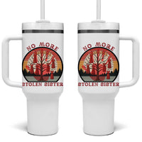 No More Stolen Sister Tumbler With Handle Red Hand MMIW Awareness America Native
