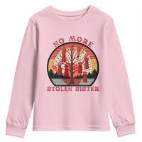 No More Stolen Sister Youth Sweatshirt Red Hand MMIW Awareness America Native - Wonder Print Shop