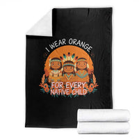 Native American Child Throw Blanket I Wear Orange For Every Native Child - Wonder Print Shop