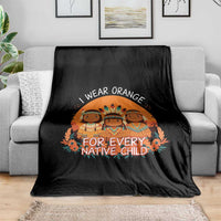 Native American Child Throw Blanket I Wear Orange For Every Native Child - Wonder Print Shop