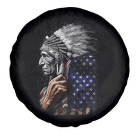 Indian Chief Native American USA Flag Spare Tire Cover - Wonder Print Shop