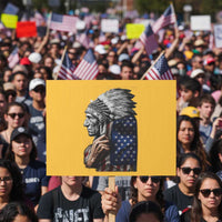 Indian Chief Native American USA Flag Protest Sign - Wonder Print Shop