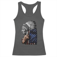 Indian Chief Native American USA Flag Racerback Tank Top - Wonder Print Shop