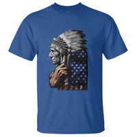 Indian Chief Native American USA Flag T Shirt - Wonder Print Shop
