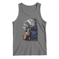 Indian Chief Native American USA Flag Tank Top - Wonder Print Shop