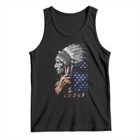 Indian Chief Native American USA Flag Tank Top - Wonder Print Shop