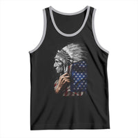 Indian Chief Native American USA Flag Tank Top - Wonder Print Shop