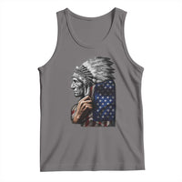 Indian Chief Native American USA Flag Tank Top - Wonder Print Shop