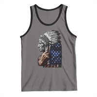 Indian Chief Native American USA Flag Tank Top - Wonder Print Shop