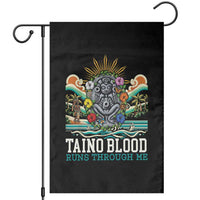 Indigenous Taino Warrior Puerto Rico Carribbean Culture Garden Flag Taino Blood Runs Through Me - Wonder Print Shop