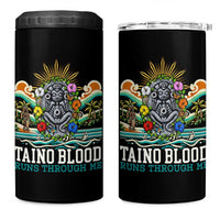 Indigenous Taino Warrior Puerto Rico Carribbean Culture 4 in 1 Can Cooler Tumbler Taino Blood Runs Through Me